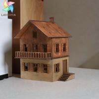 Lahmia DIY บ้านไม้ประกอบ1/72 Unpainted อาคารรูปแบบ Diorama บ้าน