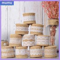 MUMU 2M ปาร์ตี้ DIY งานแต่งงาน จัดหา พื้นที่ปอกระเจา เฮสเซียนเอดจ์ ริบบิ้นลูกไม้ ตัดแต่งป่านศรนารายณ์