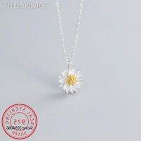 ♘﹉▤ 925 Sterling Silver Elegant Daisy Flower Pendant Necklaces Colar de Prata For Women Jewelry 2022