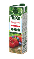 TIPCO น้ำเชอร์รี่เบอร์รี่ผสมน้ำองุ่น Cherry Berry &amp; Grape Juice 100% ขนาด 1000 มล. x 12 กล่อง ยกลัง (1ลัง/12กล่อง)