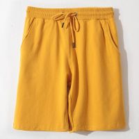 Mens Summer Breeches Shorts 100% Cotton Drawstring Waist Casual Loose Bermuda Short Joggers 4XL 5XL Yellow White Black