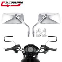 1Pair Motorcycle Rear View Mirrors Universal Adjustable Chrome Handlebar Mirror ATV E-bike Scooter Motorcycle Mirror Accessories Mirrors