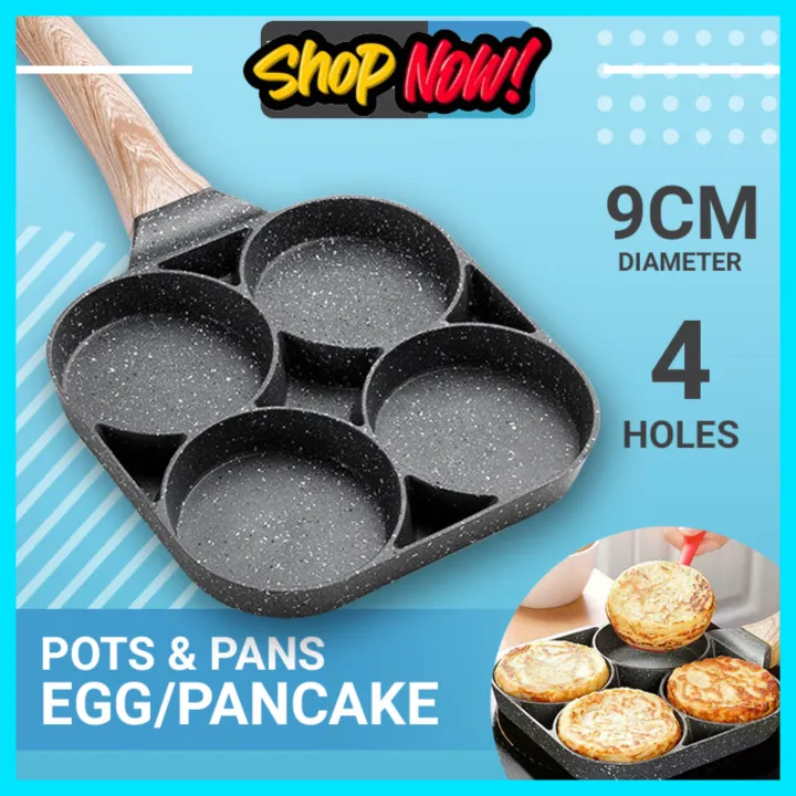 4 Hole Egg Frying Pan Pancake Pan for Kids Non Stick Fried Egg Pans