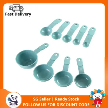  KitchenAid KE475OHPIA Measuring Cups And Spoons Set, Set of 9,  Pistachio/Black: Home & Kitchen