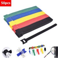 50pcs Reusable Cable Tie with Adjustable Wire Data Cable Storage Cable Management Belt Plant Strap Nylon Belt Velcro Furniture