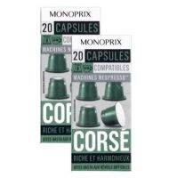 Monoprix Nespresso Corse (French Imported) โมโนพรีซ์ เนสเปรสโซ่ คอร์ซ 20 capsules (2กล่อง)