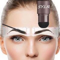 New One Step Eyebrow Powder Stamp Shaping Set Waterproof Professional Makeup For Women Perfect Eye Brows Stencil And 10 Template Cables Converters