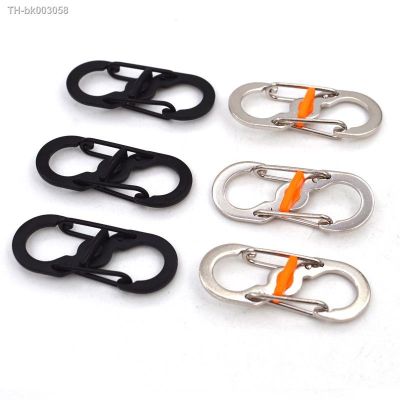 ☞ 1/5/10Pcs Outdoor Camping S Type Carabiner With Lock Mini Keychain Hook Anti-Theft Outdoor Camping Backpack Buckle Key-Lock Tool