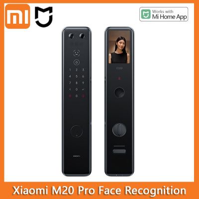 ประตูล็อคอัจฉริยะ2023 Xiaomi M20 Pro หน้าจดจำลายนิ้วมือบลูทูธ NFC ปลดล็อคสำหรับ Mihome ที่มีหน้าจอภาพตาแมว