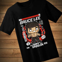 #027 เสื้อยืดลายการ์ตูน BRUCE LEE เสื้อยืดสีดำ เสื้อใส่เล่น เสื้อยืด เสื้อคอกลม ใส่สบาย เสื้อสกรีน เสื้อสั่งทำ เสื้อยืดแขนสั้น เสื้อเท่