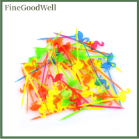 FineGoodWell 50pcs Flamingo Food Picks บุฟเฟ่ต์คัพเค้กผลไม้ Forks ปาร์ตี้ขนมเค้ก