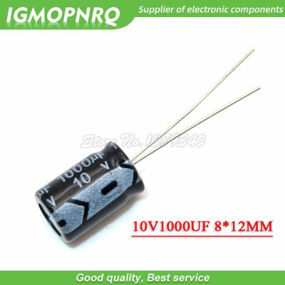 50PCS 10V1000UF 8*12mm 1000UF 10V 8*12 Aluminum electrolytic capacitor Electrical Circuitry Parts