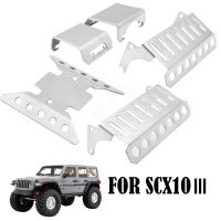 5PCS Stainless Steel Axle Protector Chassis Armor Skid Plate For 1/10 RC Crawler Axial SCX10 III AXI03006 AXI03007 Upgrade Parts