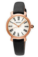 SEIKO นาฬิกาข้อมือผู้หญิง สายสหนัง รุ่น  SRZ500,SRZ500P,SRZ500P1 - สีโรสโกลด์/ดำ