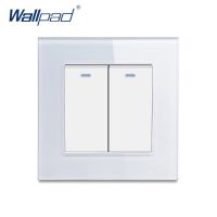 【☊HOT☊】 xasb1934 2 Gang 2 Way Wallpad แก้วคริสตัล110V-250V Eu Uk หลอดฟลูออเรสเซนต์มาตรฐาน2 Gang 2 Way Push On Off สวิตช์ติดผนัง