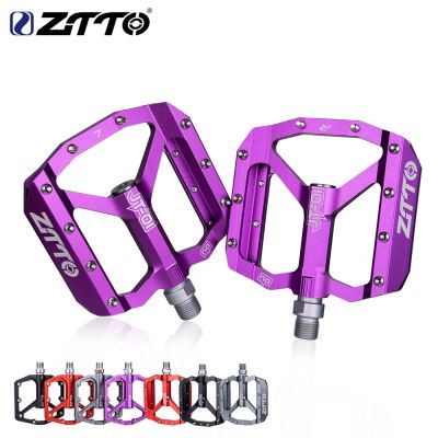 ZTTO MTB แป้นถีบจักรยาน DU ซีลแบริ่งอัลลอยอลูมิเนียมอัลตราไลท์ Footboard ชิ้นส่วนดีเฮชจักรยานแป้นแพลตฟอร์มจักรยานลื่น