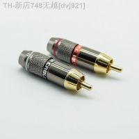 【CW】☌  2pcs Male banana Plug Gold Plated Jack Wire Phono Audio 1 Red Black