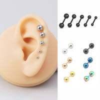 5Pcs กระดูกอ่อนต่างหูสแตนเลสบาร์ Helix 2.5-6Mm Ball สกรู Barbell Tragus Daith หูกระดูกเจาะเครื่องประดับ16G