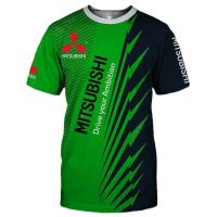 New Mitsubishi T shirt Racing 3D printing Fashion street clothing Men and women Pajero sportswear Super large T shirt Childrens T shirt Top clothing