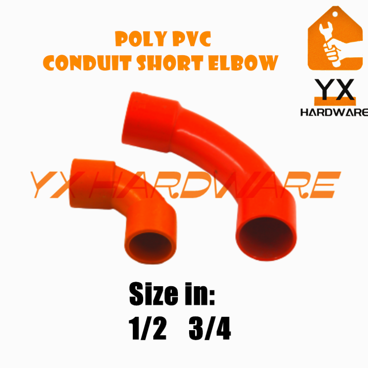 PVC Conduit Elbow Short Orange Electrical Conduit Elbows 1/2" 3/4" Per