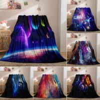 Galaxy Blanket Star Throws Planet Space Gift for Boy Girl Colorful Soft Lightweight Flannel Fleece Blankets Purple for Bed Couch