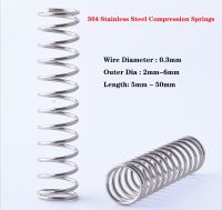 10Pcs Wire Dia 0.3mm Compression Spring 304 Stainless Steel Y Type Compressed Spring Return Spring Length 5 50mm