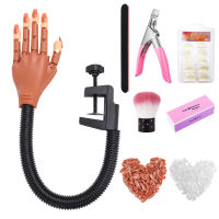 Professional Nail Practice Hand Adjustable False Hand Model Nails Art Tools Training Nails Manicure Tool with 100Pcs Nail Tips