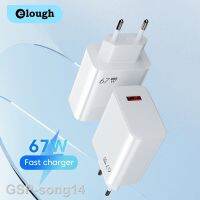 ร้อน☃♟♕Elough อะแดปเตอร์ติดผนังชาร์จเครื่องชาร์จ USB เร็ว67W,สำหรับ iPhone 14,13,ที่ชาร์จ iPad