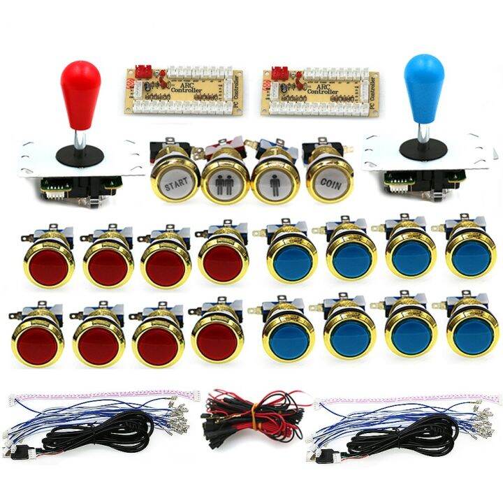DIY Arcade Game Controller Kit Illuminated Chrome Push Button Copy