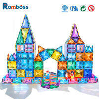 Romboss กระเบื้องบล็อกตัวต่อแม่เหล็ก45/72/106/130ชิ้น,พื้นผิวเพชรของขวัญของเล่นเสริมสร้างหน้าต่างหลากสีสำหรับเด็ก