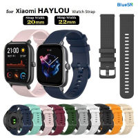 สีน้ำเงินสายสมาร์ทวอทช์20มม. 22มม. สำหรับ Xiaomi Haylou RS4 Plus RS3 GST RT2 LS09B LS04 LS05S LS02 GS LS09A S1 Active Color 2สร้อยข้อมือซิลิโคน