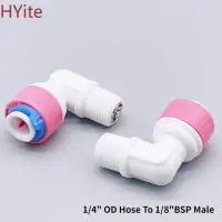 1Pcs RO Water Elbow Check Valve Quick Coupling Fitting 1/4 OD Hose To 1/8 BSP Male Reverse Osmosis System Plastic Connector