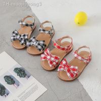 【hot】◇✴☫  Bekamille Kids Sandals Bow lattice Flat Heel Beach Shoes Children Sneakers SZ040