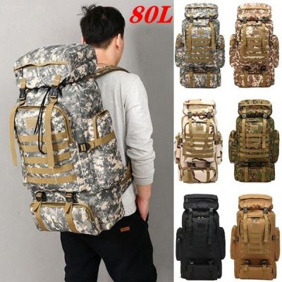 80L Camo Backpack Military Army Rucksack Tactical Backpacks