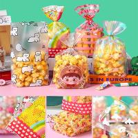 50PCS Bags 50PCS Wire Ties Plastic Gifts Packaging Pouches X mas Wedding Party Bakery Cookies Snack Biscuit Candy Popcorn Bag