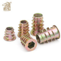 10X M4 M5 M6 M8 โลหะHexagon Hex Socket Headฝังตัวใส่Nut E-Nutสำหรับเฟอร์นิเจอร์ไม้ภายในและภายนอกด้ายสังกะสีโลหะผสม-cijiha