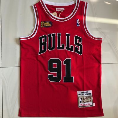 Full Embroidered Jersey NBA Chicago Bulls No.91 Dennis Rodman Basketball Jersey Vest