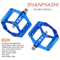 SHANMASHI GX ตัวเครื่องอลูมิเนียม CNC แบบแป้นถีบจักรยานปิดผนึกที่เหยียบแบนสำหรับชิ้นส่วนแป้นเหยียบจักรยานเสือภูเขาจักรยานภูเขา3ชิ้น