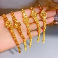 เลียนแบบประณีต 24k สร้อยข้อมือนาฬิกาทอง Fu Cai Zi Live Hot Jewelry จัดหาผู้ผลิตทองทรายเวียดนาม ~