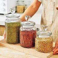 hotx【DT】 Glass Sealed Jar Storage Household Food Grade Bottle with Lid Transparent Fruit