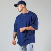 New Summer Running Oversized T-Shirt Mens Gym Bodybuilding Fitness Loose Casual Cotton Short Sleeve Mens Street Sports T-Shirt