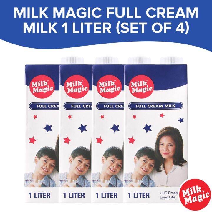 Milk Magic Full Cream Milk 1 Liter (Set of 4) Healthy Drink Baon Pack