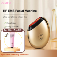 Cammuo คอลลาเจน2.0ทองเคลือบผิว RF สำหรับใบหน้า EMS ไมโครปัจจุบันสีแดงแสงเครื่องมือความงาม RF ยกกระชับใบหน้าเส้นไฟ