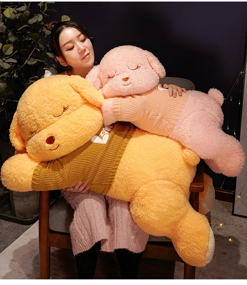 80/100CM New Styles Sweater Dog Plush Toy Soft Stuffed Animal Doll Sofa  Cushion Pillow Girls Birthday Baby Kids Gift