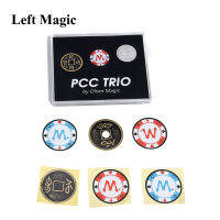 Pcc Trio โดย Oliver Magic Tricks คลาสสิก Csb เหรียญชุด Close Up Magic Props Illusions Gimmick Magician เหรียญการผลิต Vanishing