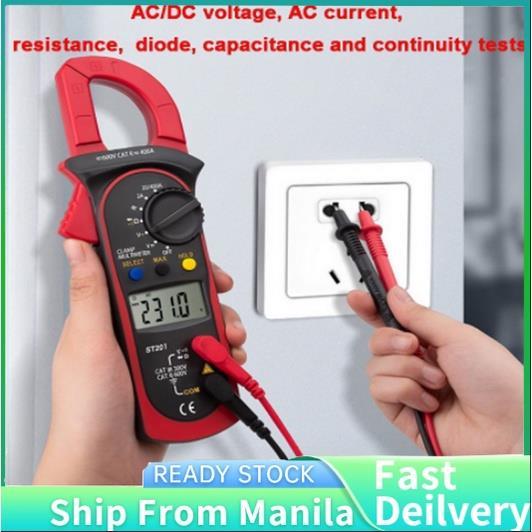 Philippine spot】ANENG ST201 Digital Clamp Multimeter Resistance