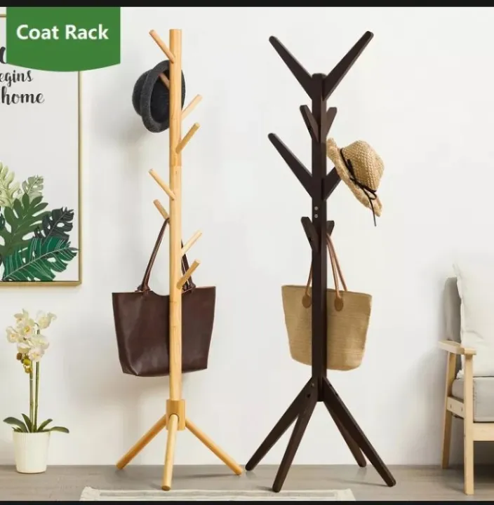CSP1 High Grade Wooden Tree Coat Rack Stand Clothes Rack Lazada PH