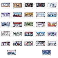 USA Vintage Metal Tin Signs Car Number License Plate Plaque Poster Bar Club Wall Garage Home Decoration 16*30cm