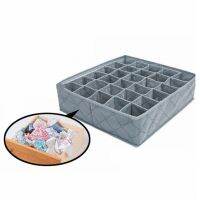 EK Charcoal 30 Cell Foldable Bamboo Underwear Socks Drawer Seperate Storage