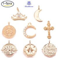 Beadthoven 1pc ss Pendants For Easter Nickel Free Crucifix Cross Gold Plated 30.5x17.5x3mm Hole: 1.5mm for Jewelry making DIY